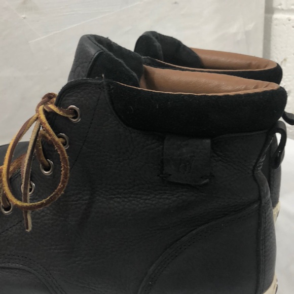 Polo Black Leather High-Top Sneakers Size 12D - Picture 5 of 8